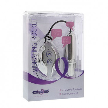 Серебристая продолговатая вибропуля Premium Range Vibrating Rocket Silver - 11 см.