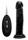 Чёрный вибратор-реалистик Vibrating Realistic Cock 8" - 20 см.