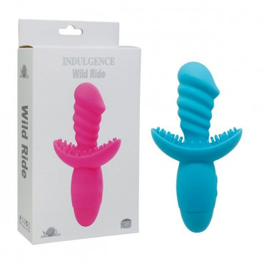 Голубой вибратор Indulgence Wild Ride - 16,5 см.