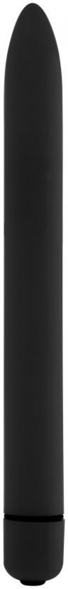 Чёрный тонкий вибратор GC Slim Vibe - 16,5 см.