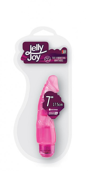 Розовый гелевый вибратор Jelly Joy 7Inch 10 Rhythms Pink - 17,5 см.