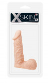 Телесный фаллоимитатор с пышной мошонкой Xskin 6 Pvc Dong - 15 см.