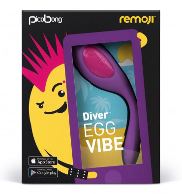 Фиолетовый вибростимулятор Diver Egg Vibe с управлением при помощи смартфона