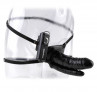 Чёрный страпон Double Penetrator Vibrating Hollow Strap-On