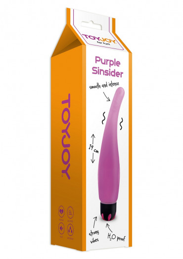 Фиолетовый вибратор Sinsider с тонким кончиком - 19 см.