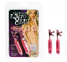 Розовые зажимы на соски One Touch Micro Vibro Clamps