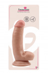 Телесный фаллоимитатор Dual Density Dildo на присоске - 17 см.