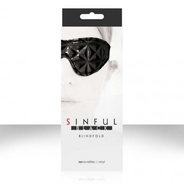 Черная виниловая маска на глаза Sinful Blidfold