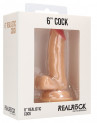 Телесный фаллоимитатор Realistic Cock 6" With Scrotum - 15 см.