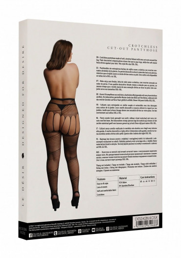 Стрип-панти Crotchless Cut-Out Pantyhose, черный