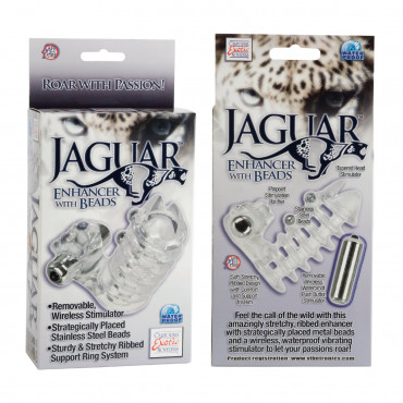 Вибронасадка с клиторальным стимулятором Jaguar Enhancer with Beads