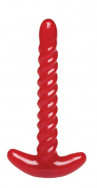 Красный анальный стимулятор Soft Twist Durable Probe - 16,5 см.