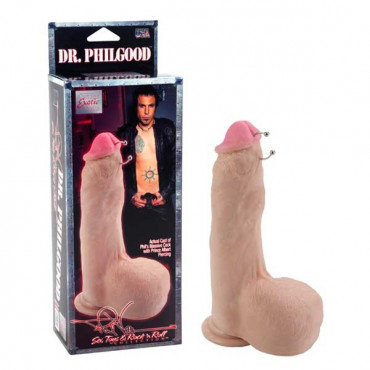 Фаллоимитатор-реалистик с пирсингом Phil Varone DR. Philgood - 21,5 см.