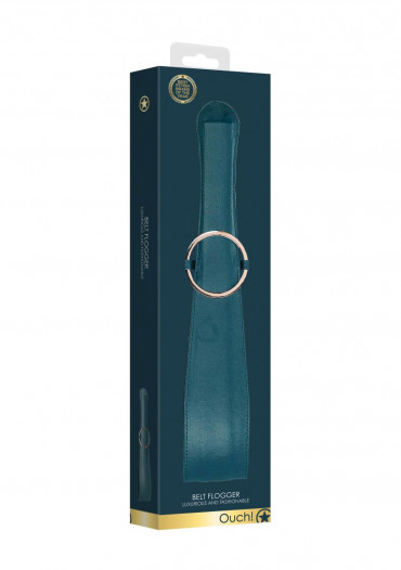 Зеленая шлепалка Belt Flogger - 54 см.