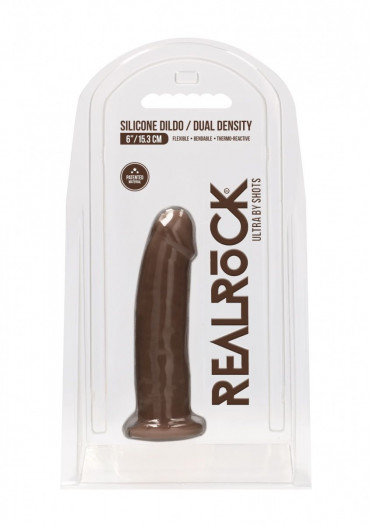 Коричневый фаллоимитатор без мошонки Silicone Dildo Without Balls - 15 см.