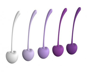 Набор из 5 фиолетово-белых шариков Cherry Kegel Exercisers