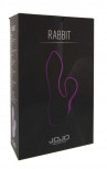 Фиолетовый мини-вибратор с клиторальным стимулятором Jojo Rabbit - 11 см.