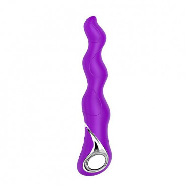 Фиолетовый изогнутый вибратор Naghi NO.18 Rechargeable 3 Motor Vibe - 15 см.