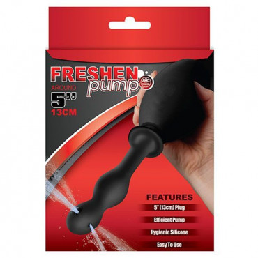 Чёрный анальный душ Freshen Pump с фигурным наконечником