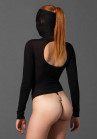 БДСМ-тедди с маской Masked Teddy Beaded G-String, черный