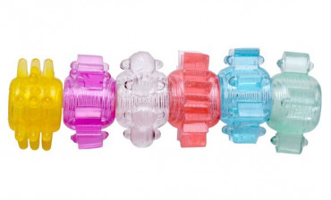 Набор из 6 разноцветных эрекционных колец Enhance 6 Piece Cock Ring Set