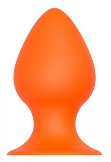 Оранжевая анальная пробка Plug With Suction Cup - 11,6 см.