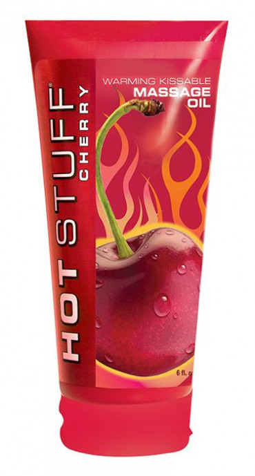 Разогревающее массажное масло с ароматом вишни Hot Stuff Warming Oil - 177 мл.