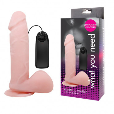 Реалистичный фаллоимитатор с ротацией Erowoman - 19,5 см.