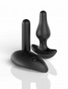 Черные трусики Remote Bowtie Bikini S-M-L с вибрацией и анальным стимулятором, черный