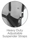 Страпон-система с чёрной насадкой 11" Two Cocks One Hole Hollow Strap-On Suspender System - 30,5 см.