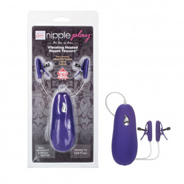 Фиолетовые зажимы на соски с нагревательным эффектом с вибрацией Heated Nipple Teasers