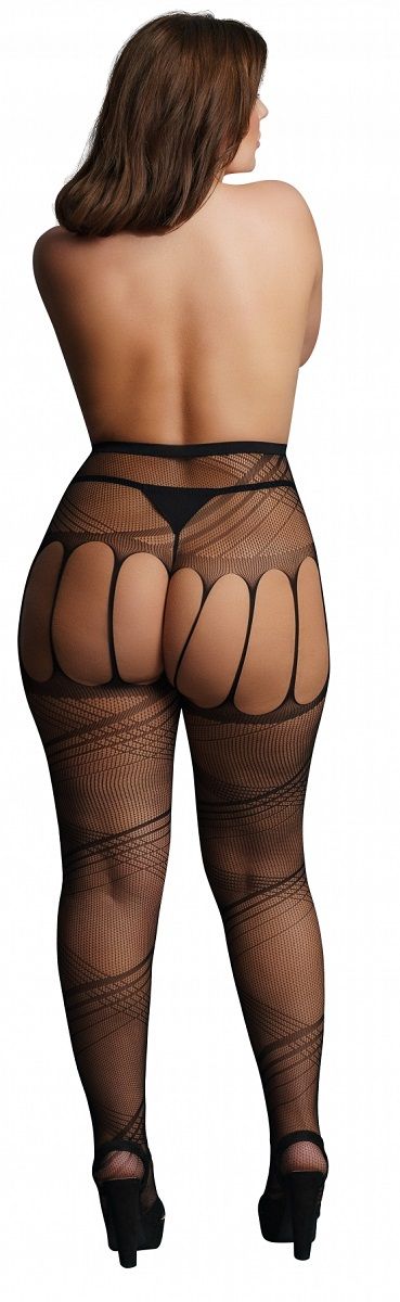 Стрип-панти Crotchless Cut-Out Pantyhose, черный