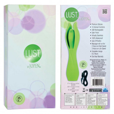 Большой зеленый вибратор с лепестками Lust by Jopen L6