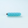 Голубой текстурированный минивибромассажер Charms Plush Blue