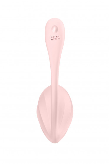 Розовое виброяйцо Ribbed Petal с пультом ДУ