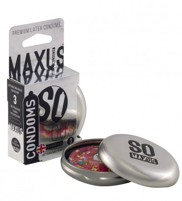 Экстремально тонкие презервативы в железном кейсе Maxus 003 Extra Thin - 3 шт.