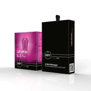 Розовый мини-вибромассажер с двумя сменными насадками Io Pink - 10,7 см.