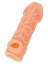 Телесная закрытая насадка с венками Cock Sleeve 006 Size L - 17,6 см.