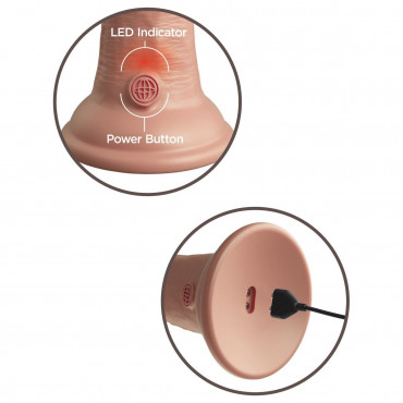 Телесный вибратор-реалистик на присоске 6" Vibrating Silicone Dual Density Cock - 17,8 см.