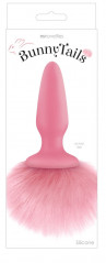 Розовая анальная пробка с коротким розовым хвостиком Bunny Tails