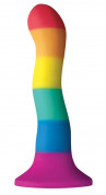 Радужный волнистый фаллоимитатор Colours Pride Edition 6" Wave Dildo - 19 см.