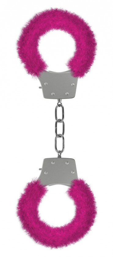 Розовые пушистые наручники Ouch! Pink