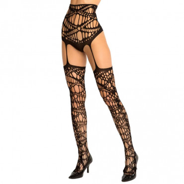 Эротический комбинезон с открытым верхом Topless Bodystocking, черный