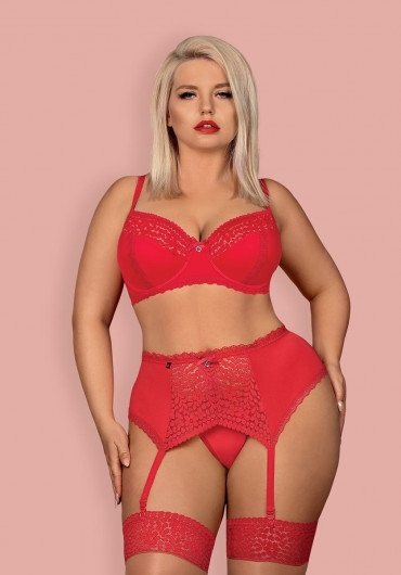 Пикантный кружевной комплект белья Jolierose, красный