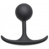 Черная анальная пробка с утяжелением Premium Silicone 3.3" Weighted Round Plug - 8,4 см.