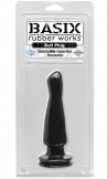 Черная анальная пробка Basix Rubber - 15 см.