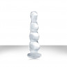 Прозрачный стеклянный анальный стимулятор Crystal - Ripples