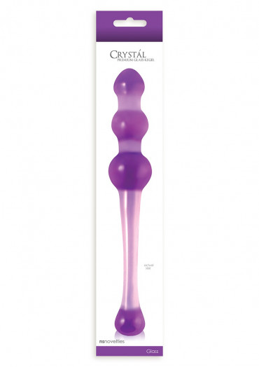Большой фиолетовый стеклянный анальный стимулятор Crystal Kegel