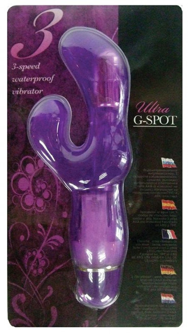 Фиолетовый вибратор для точки G Ultra G-Spot - 15 см.