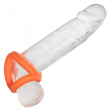 Оранжевое тройное эрекционное кольцо Liquid Silicone Tri-Ring